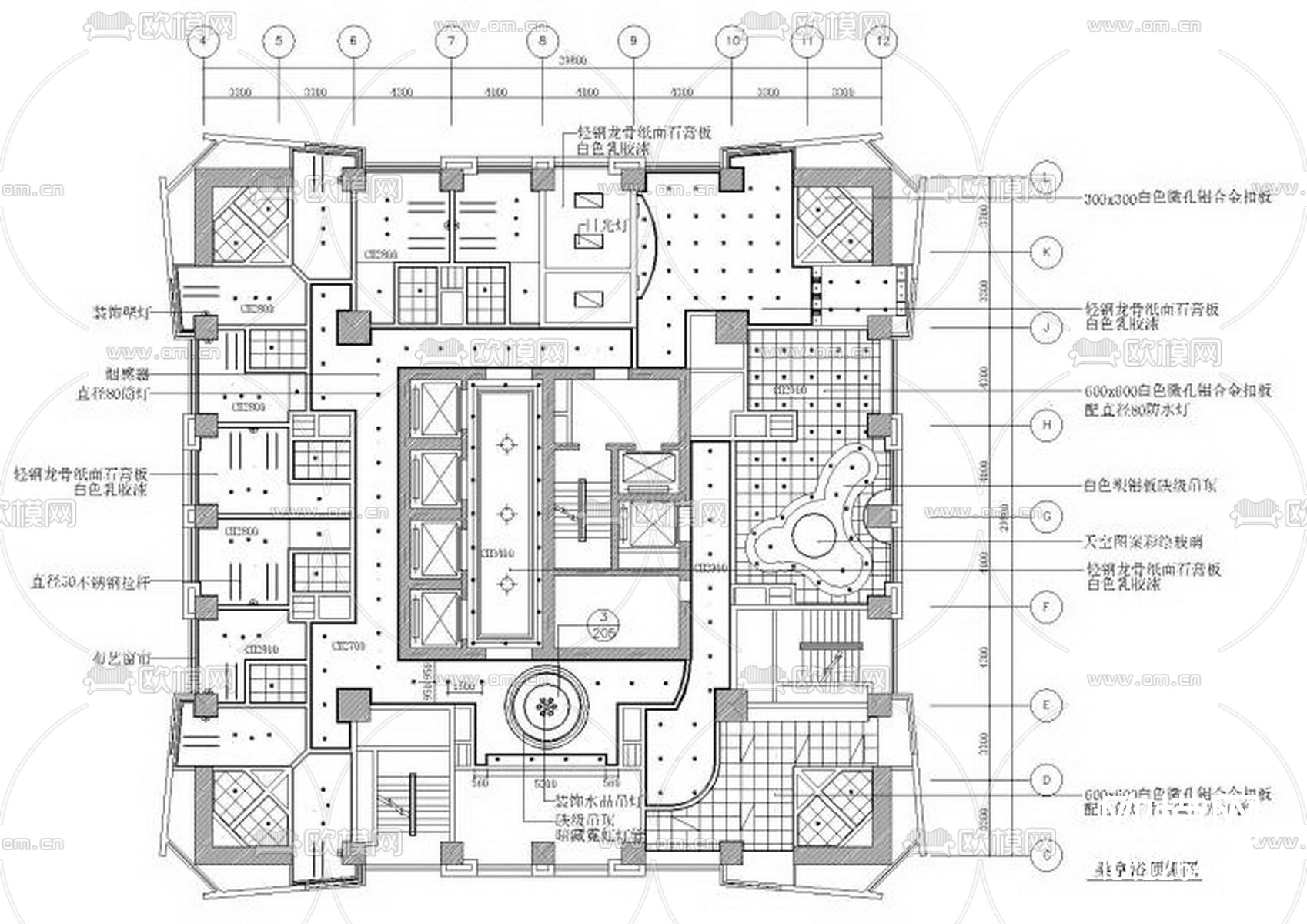 桑拿休闲会所cad施工图下载（渲染图6）