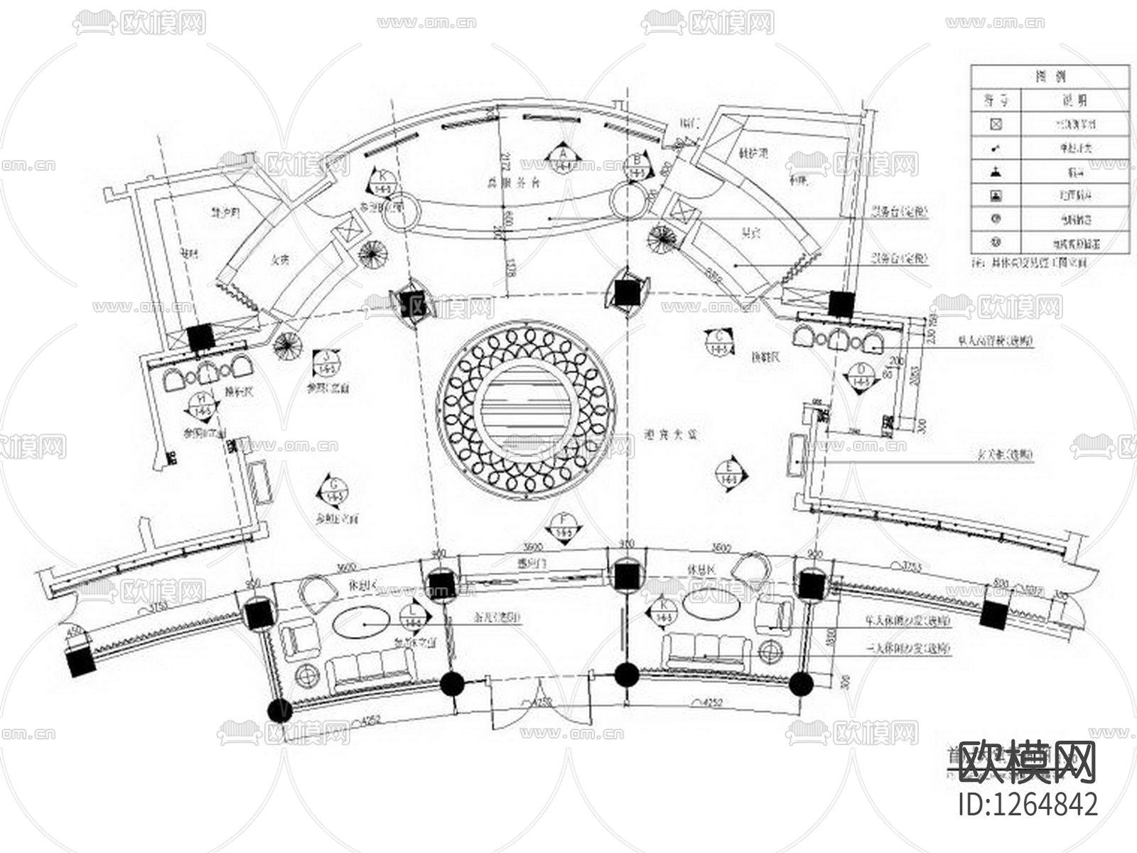 酒店水疗中心cad施工图下载（渲染图3）