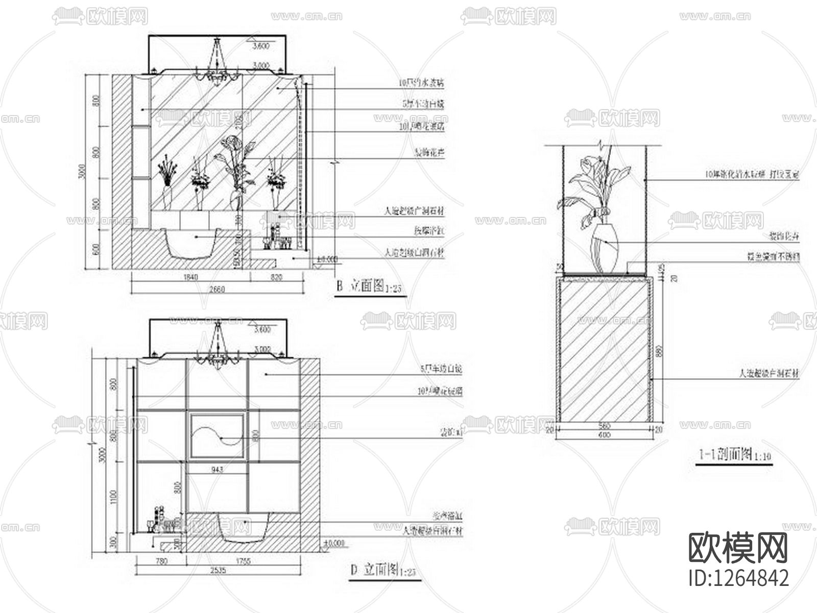 酒店水疗中心cad施工图下载（渲染图7）