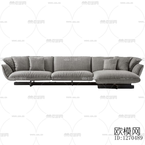 现代简约布艺多人沙发下载
