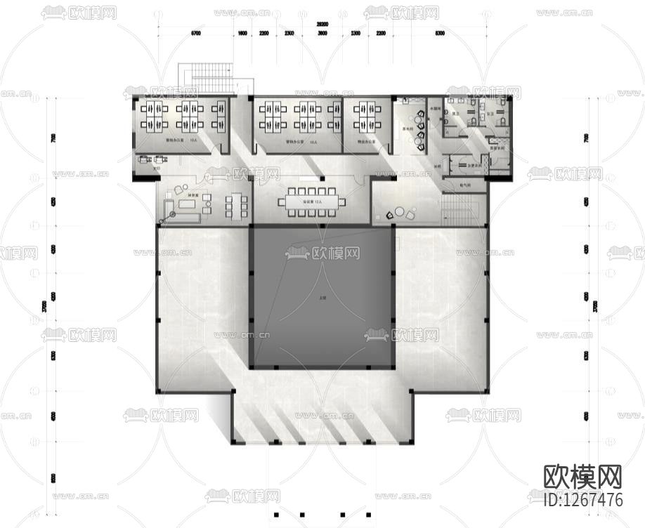 现代售楼处cad施工图下载（渲染图4）