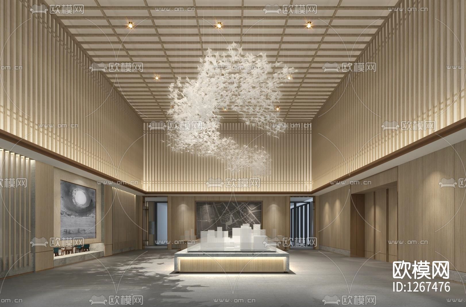 现代售楼处cad施工图下载（渲染图2）