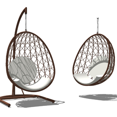 现代户外吊椅su模型 
