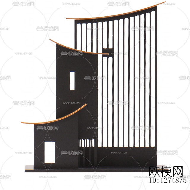 新中式创意铁艺金属屋檐摆件