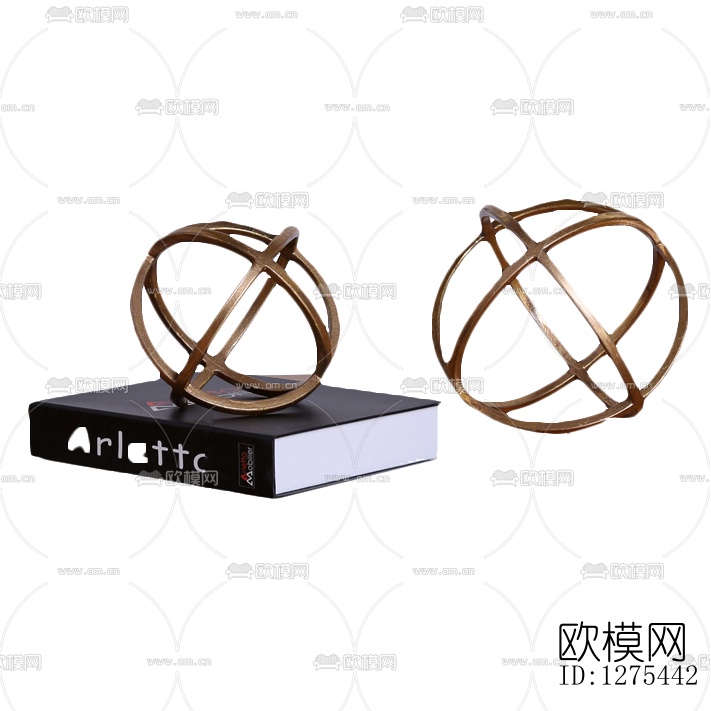 现代书籍金属摆件