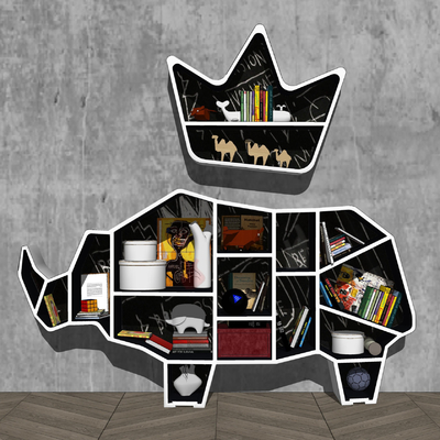  现代儿童书架su模型 