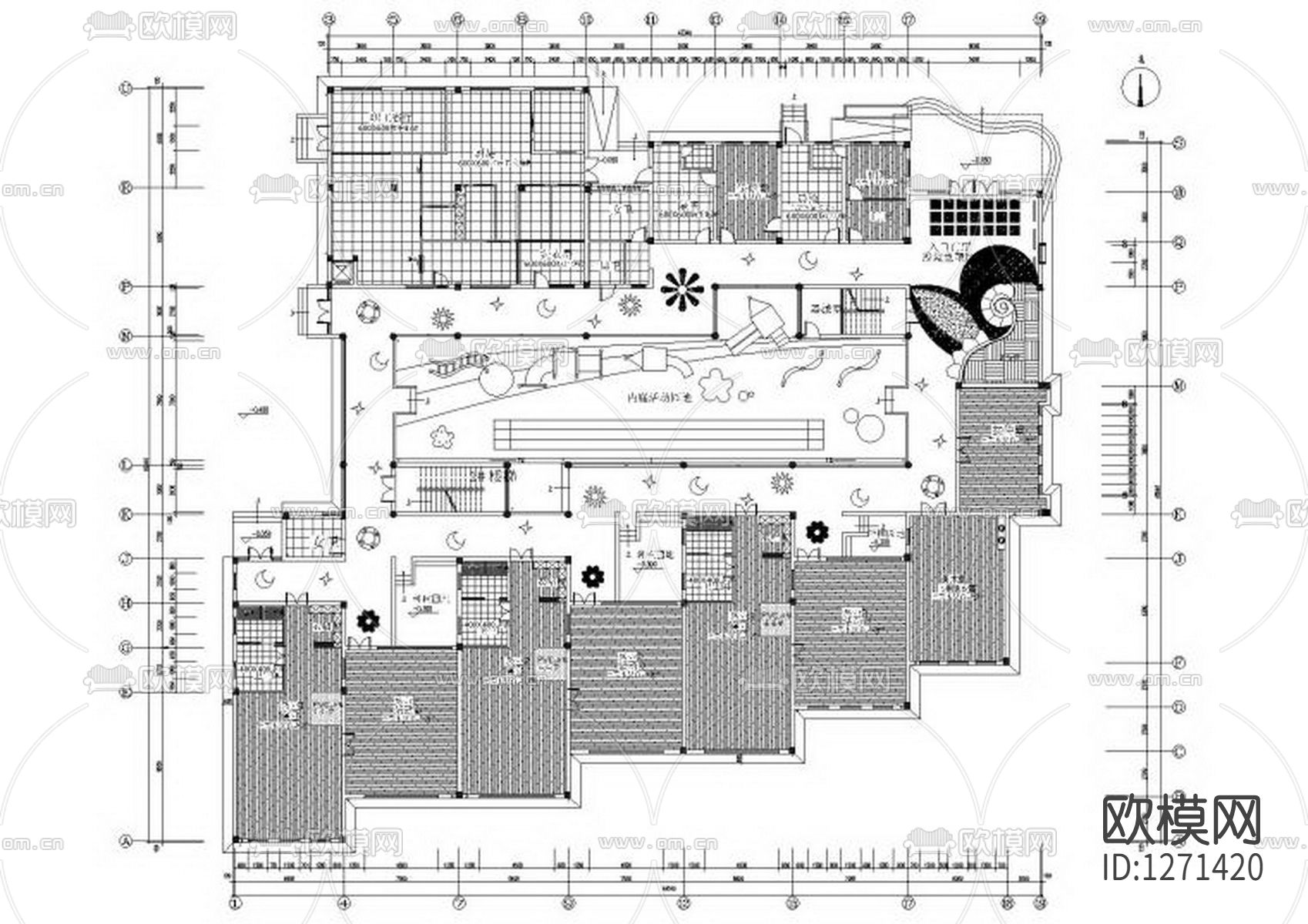 幼儿园设计cad施工图下载（渲染图3）