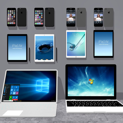  现代手机笔记本电脑平板su模型 