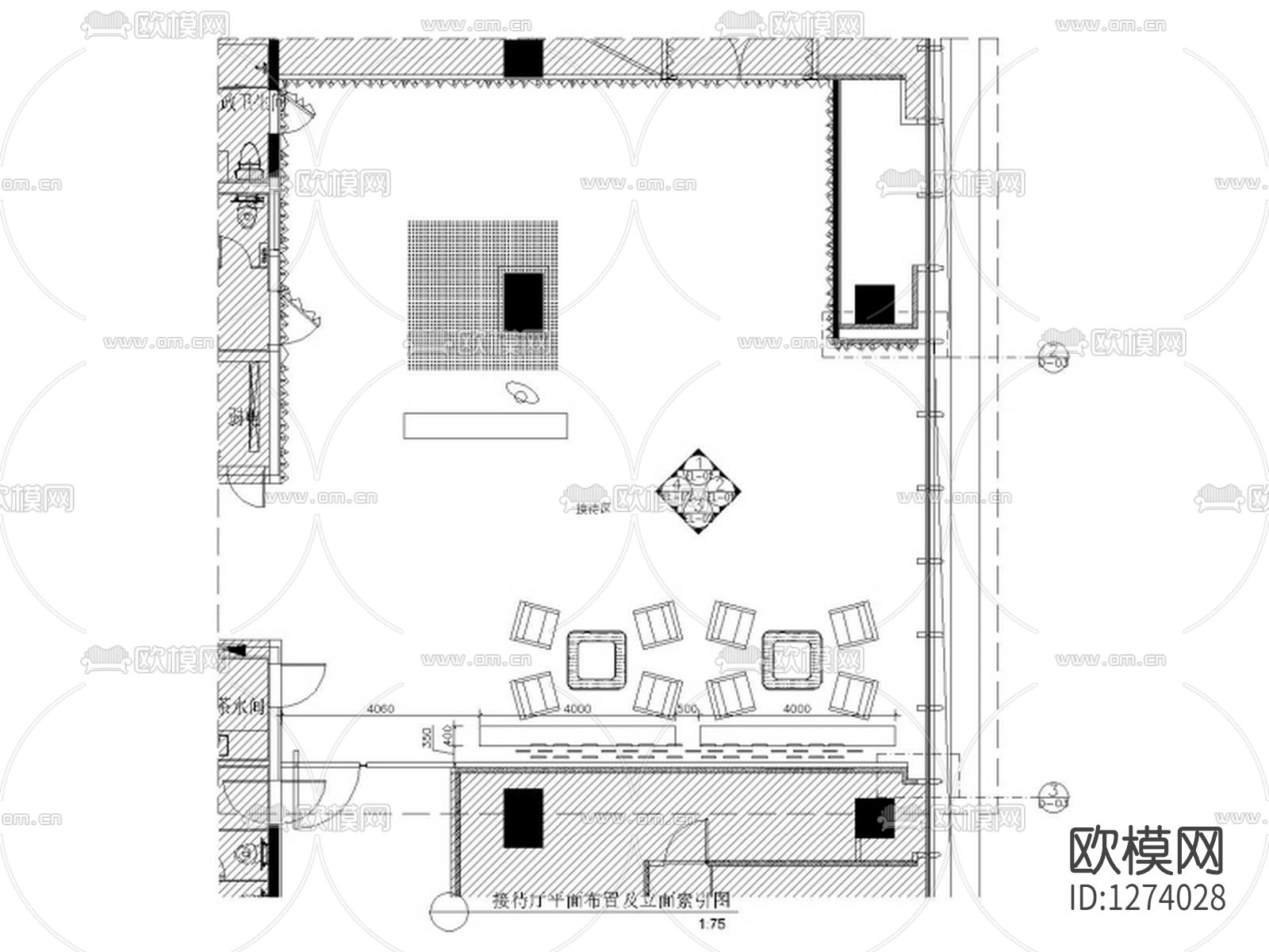 深圳家具展厅装修cad施工图