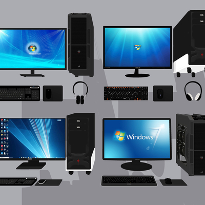  现代电脑键盘鼠标su模型 