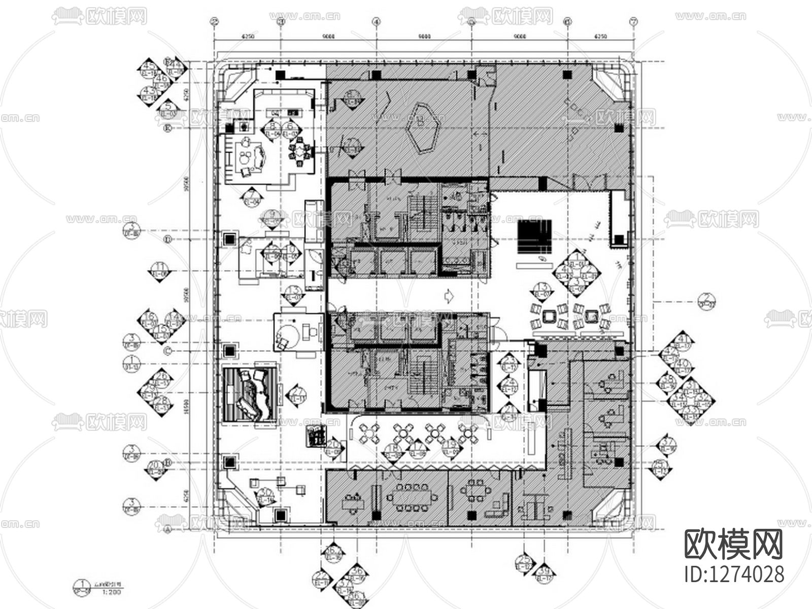 深圳家具展厅装修cad施工图
