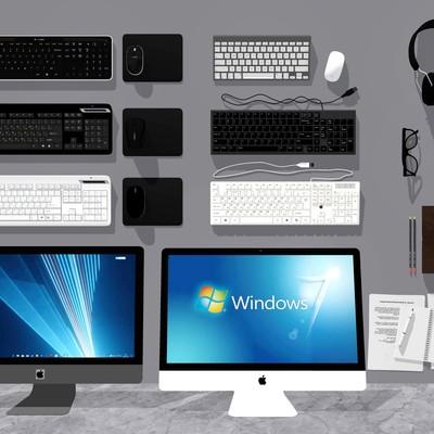  现代电脑键盘鼠标su模型 