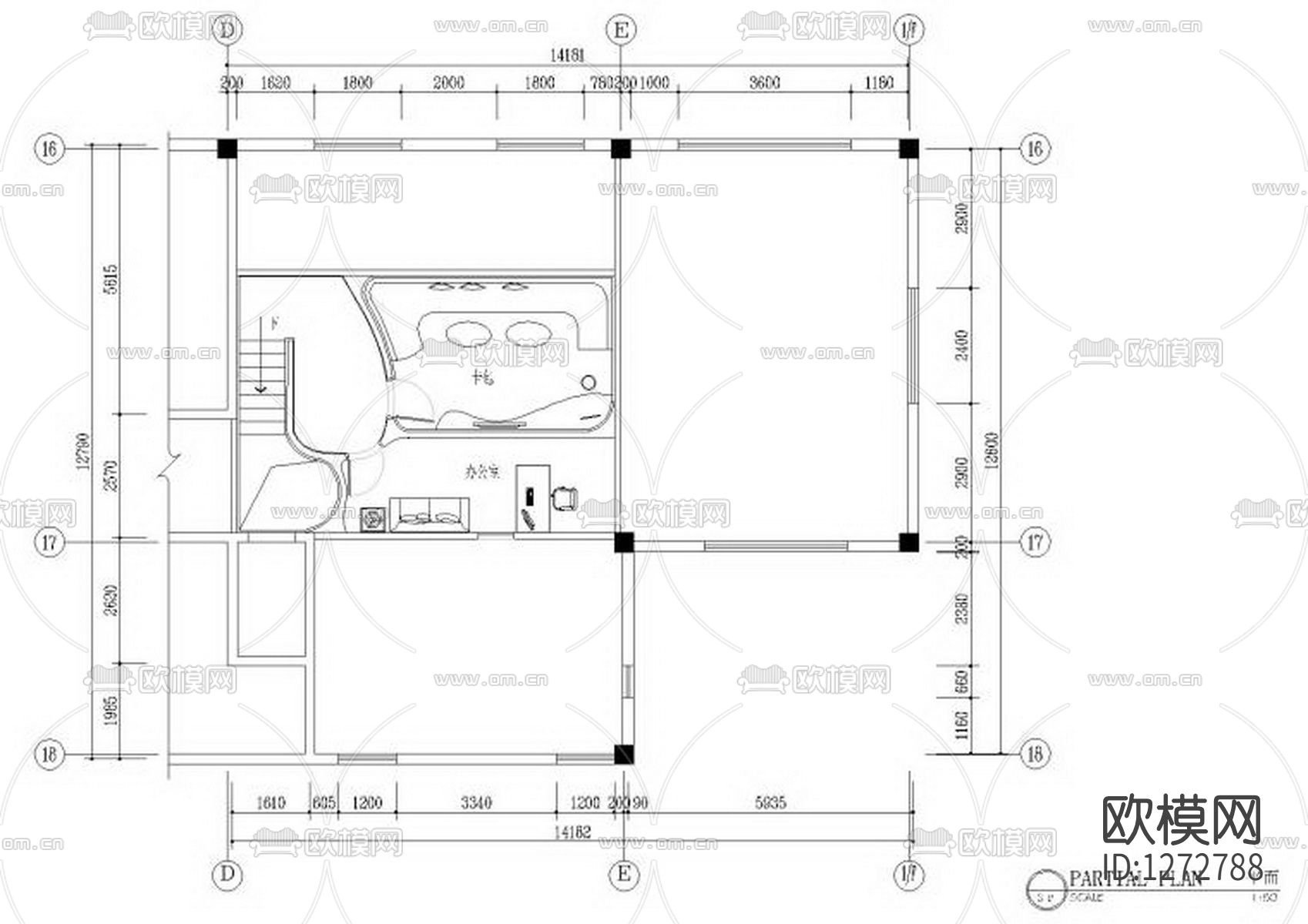 酒吧室内装修cad施工图