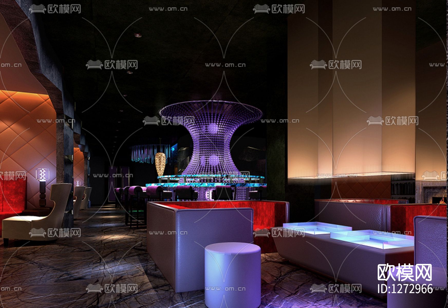 酒吧室内装修cad施工图下载（渲染图5）