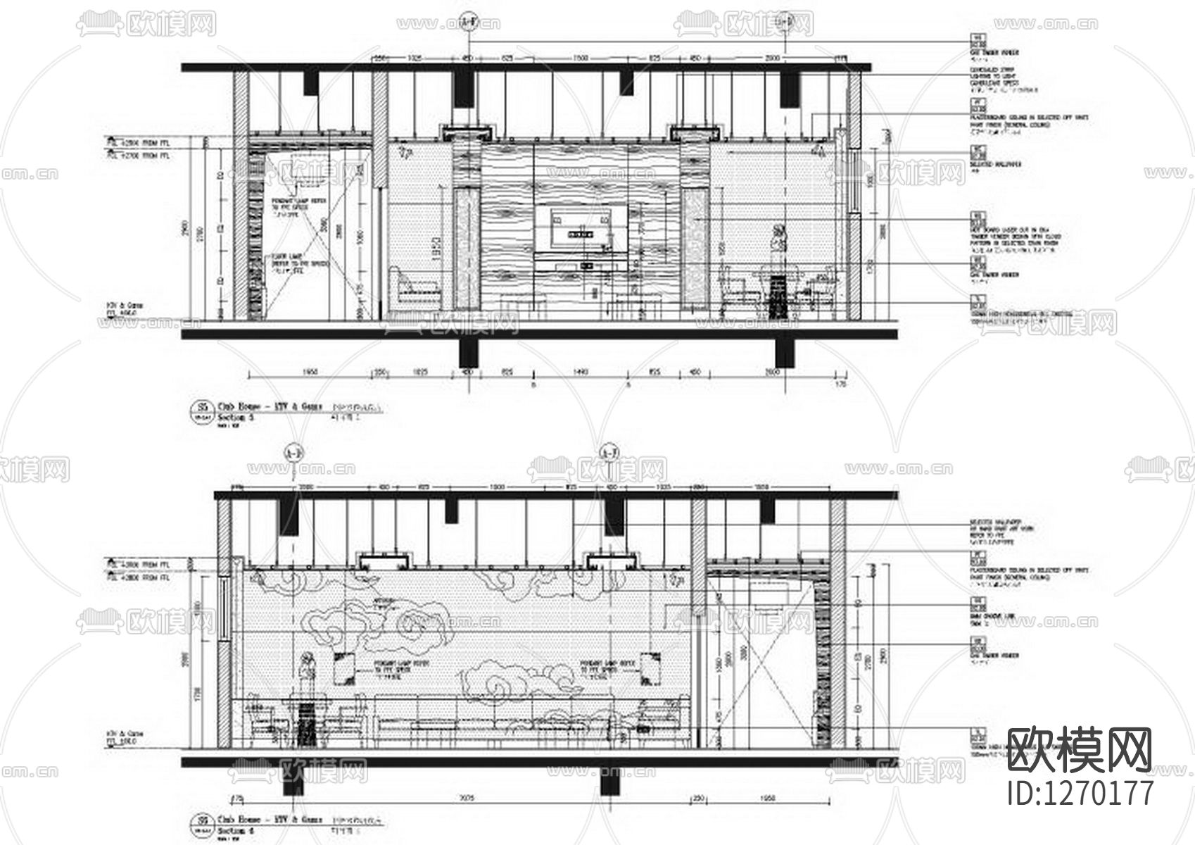 黄山悦榕庄度假酒店KTV会所cad施工图下载（渲染图7）