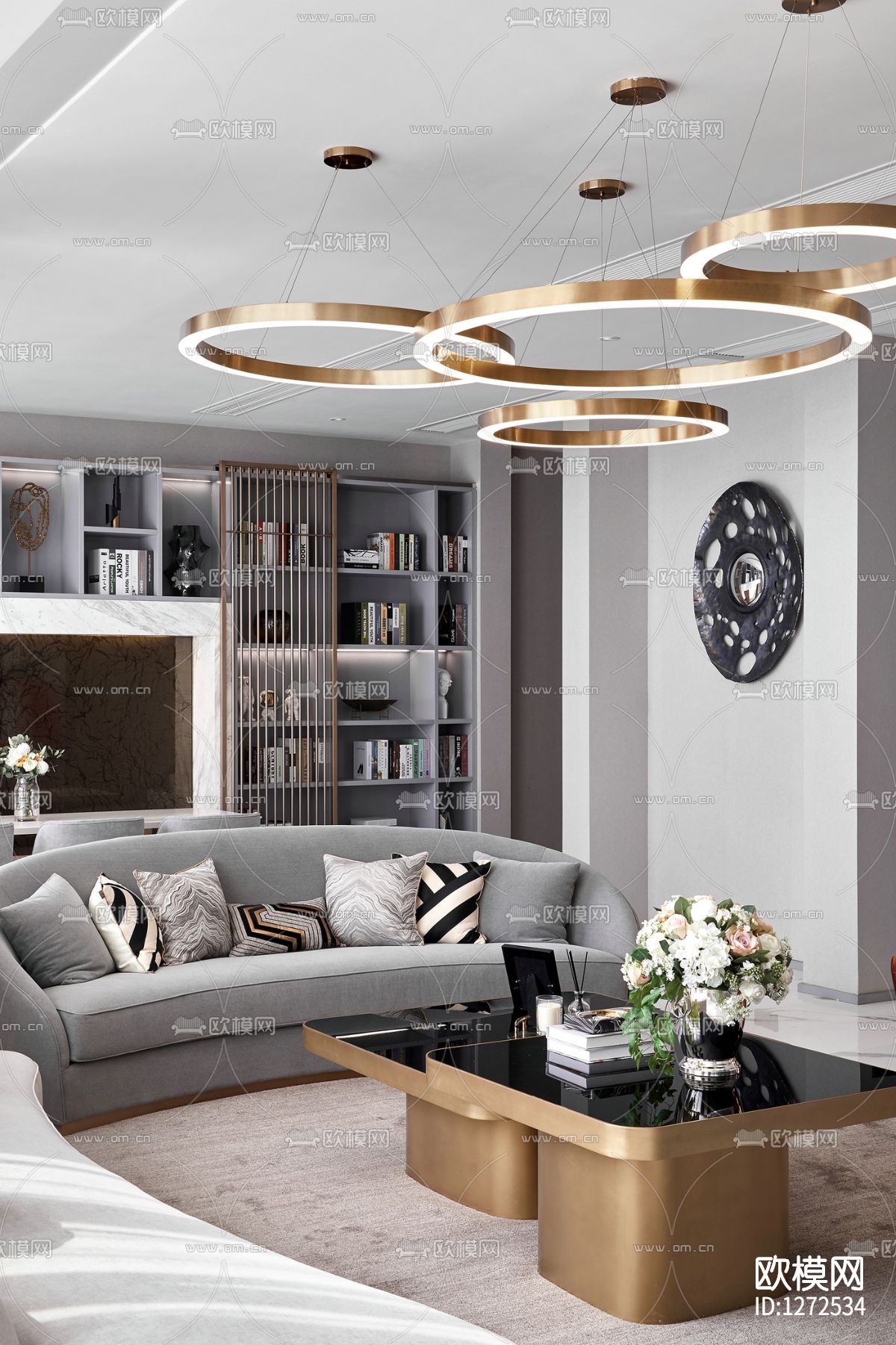 伍重院简约样板间cad施工图下载（渲染图10）