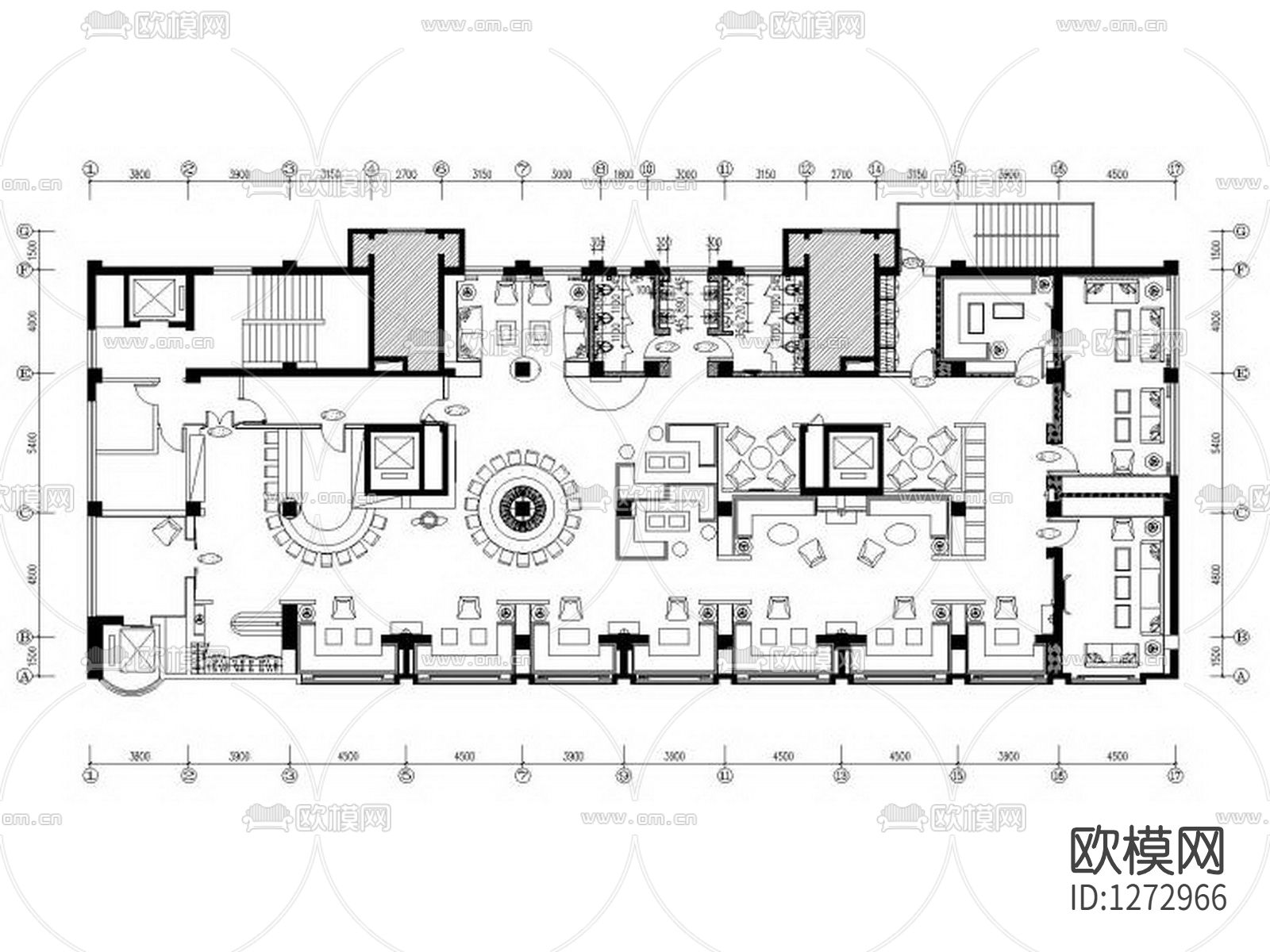酒吧室内装修cad施工图下载（渲染图1）