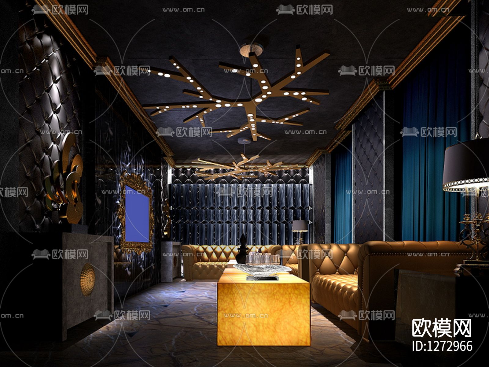 酒吧室内装修cad施工图下载（渲染图6）