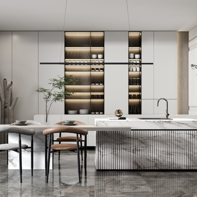 现代餐厅su模型