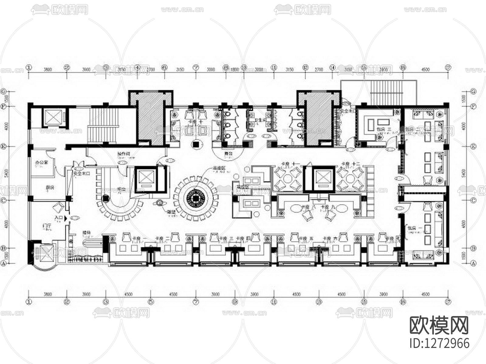 酒吧室内装修cad施工图下载（渲染图3）