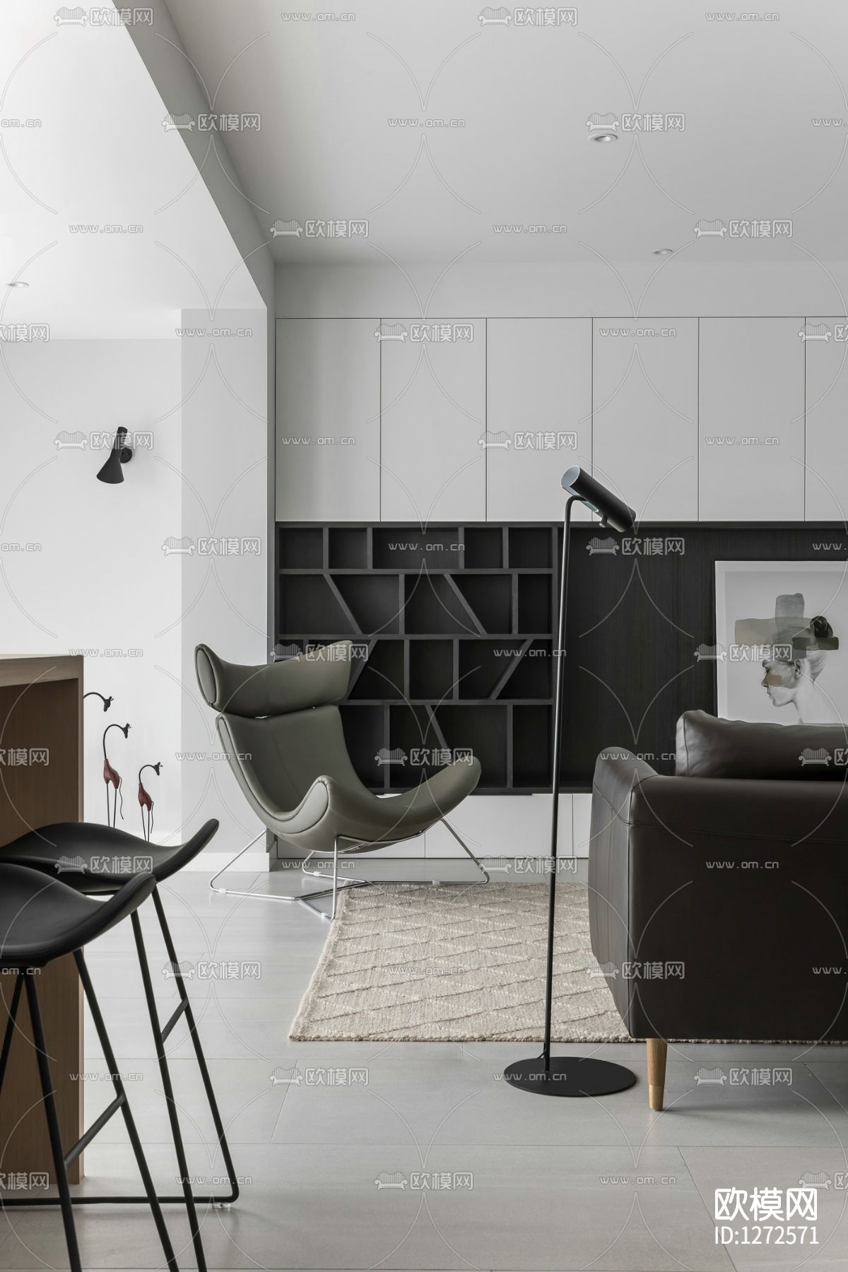 北欧住宅cad施工图下载（渲染图10）