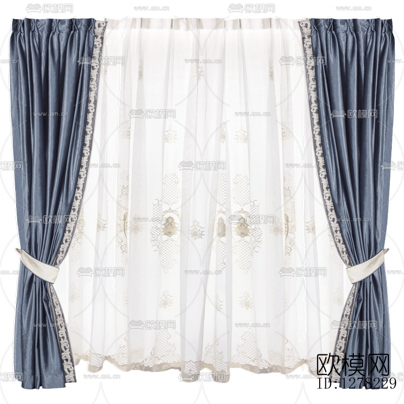 现代布艺窗帘下载