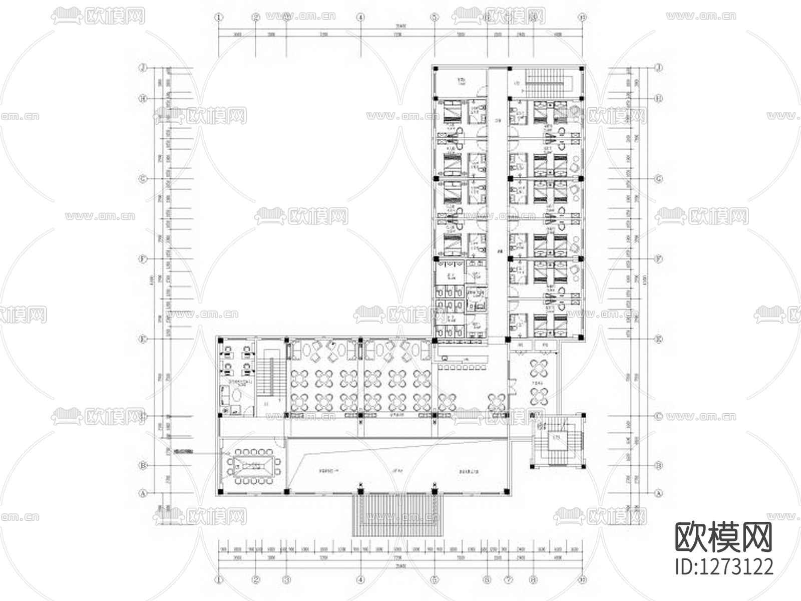 景区游客服务中心项目cad施工图下载（渲染图3）