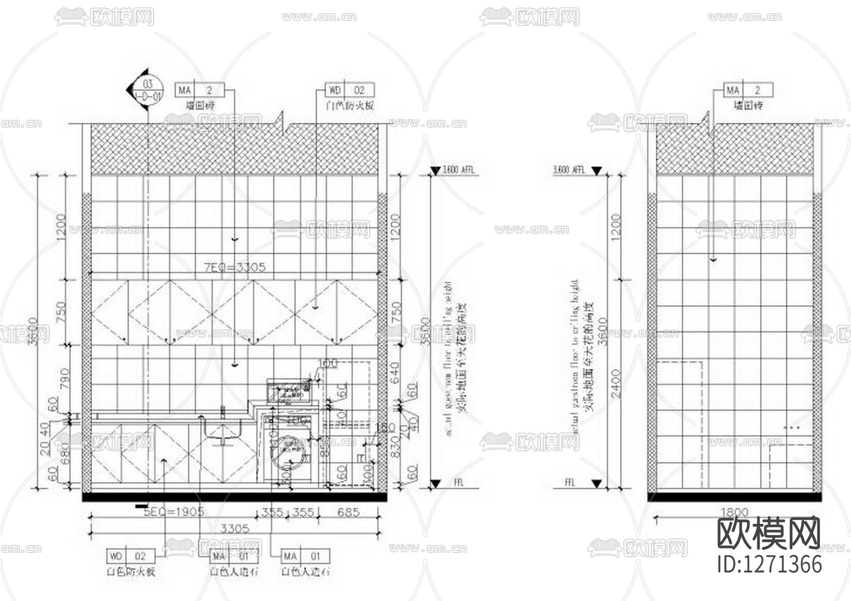 培训中心cad施工图下载（渲染图8）