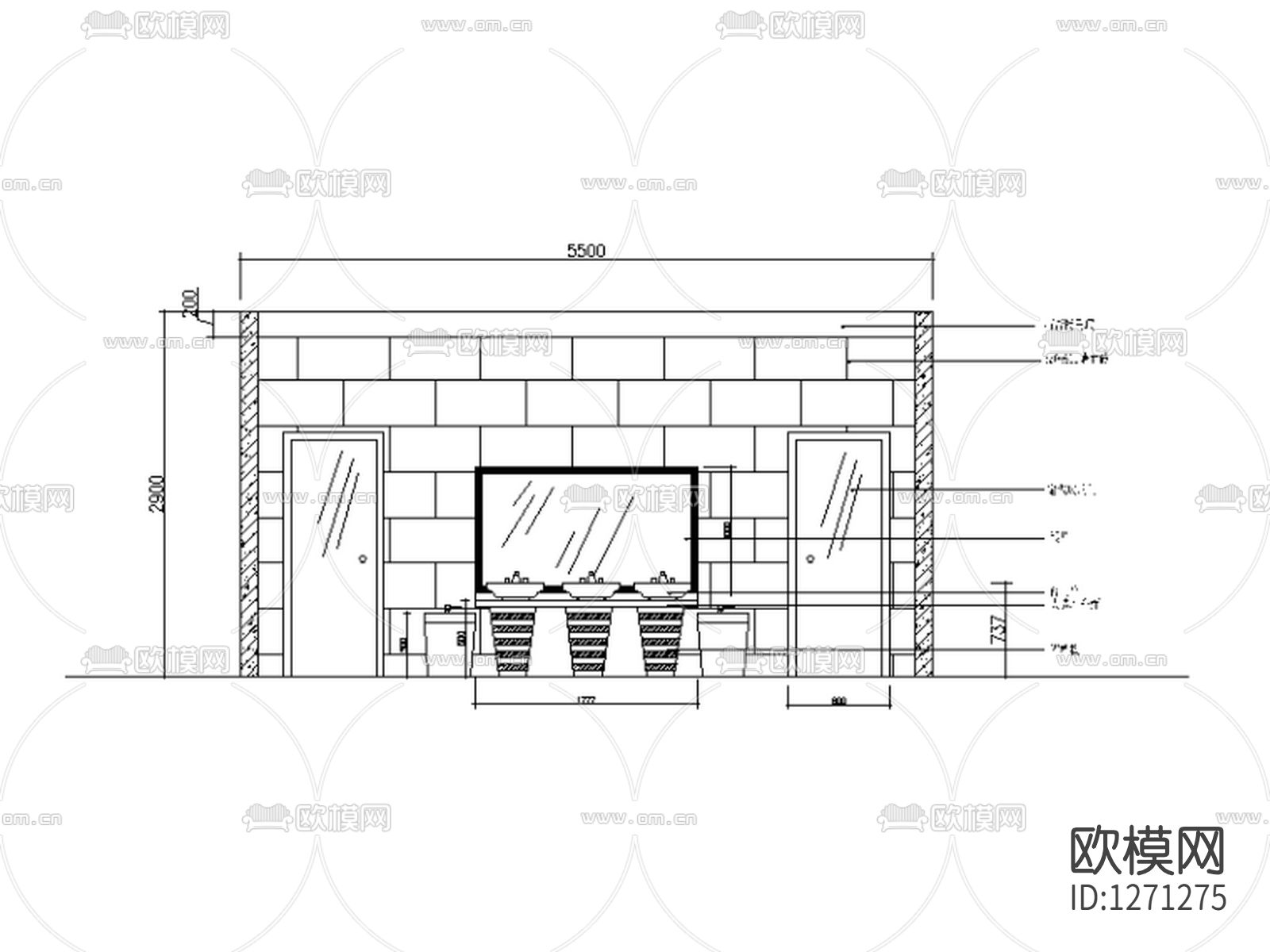 KTV夜总会cad施工图下载（渲染图3）