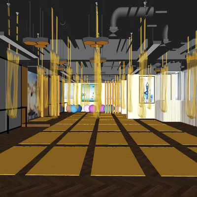  现代瑜伽室su模型 