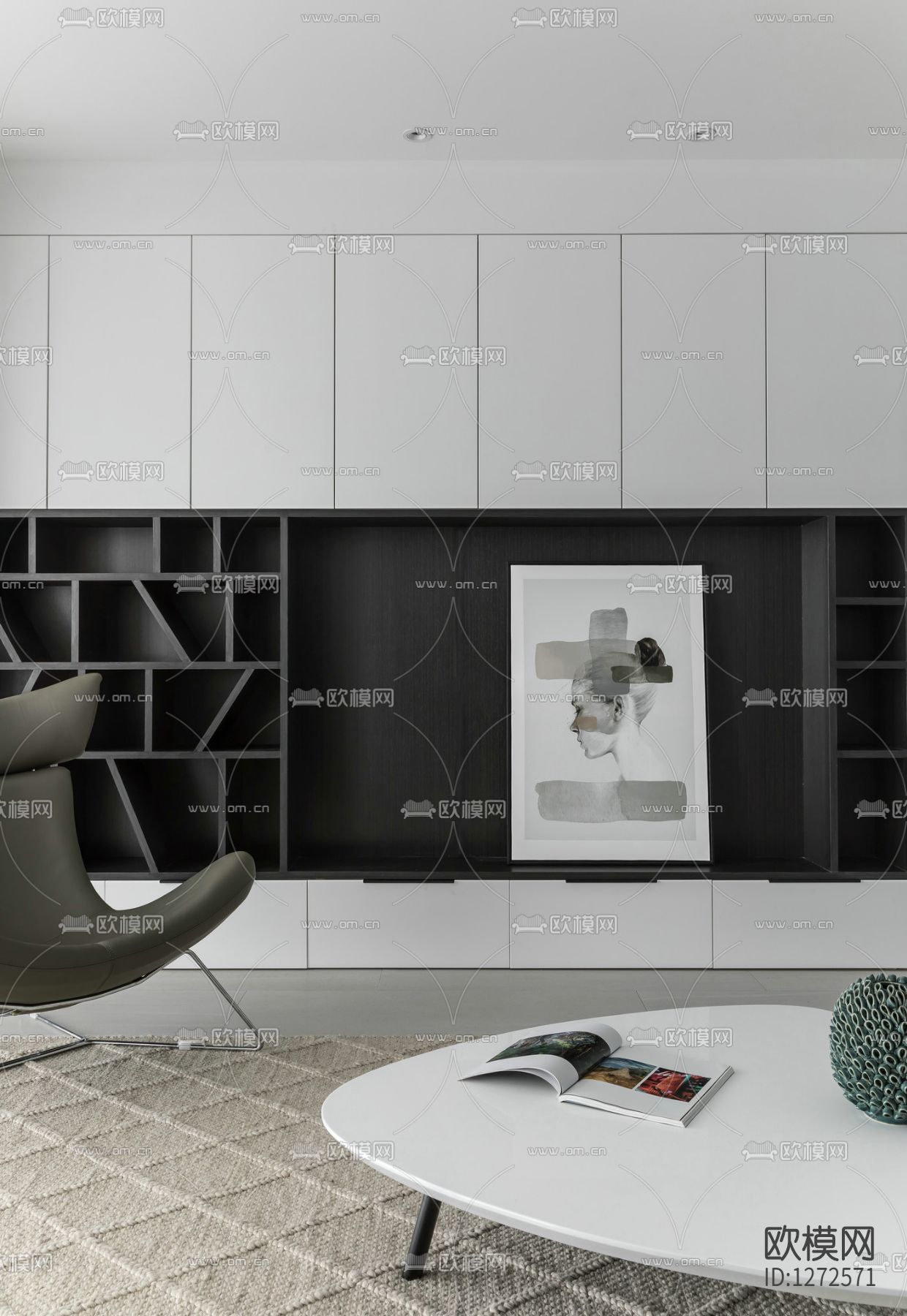 北欧住宅cad施工图下载（渲染图3）