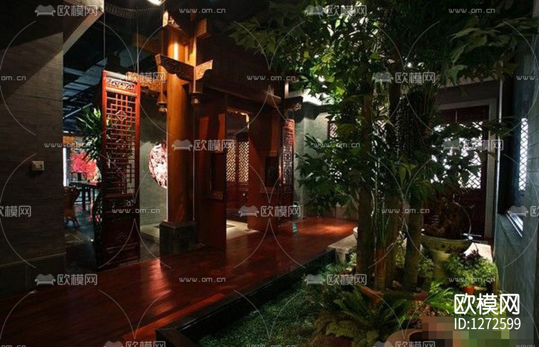 茶楼装饰设计cad施工图下载（渲染图7）