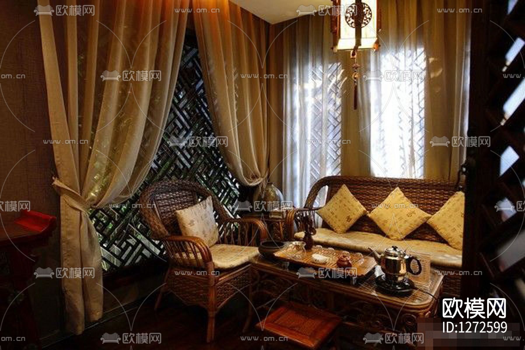 茶楼装饰设计cad施工图下载（渲染图6）