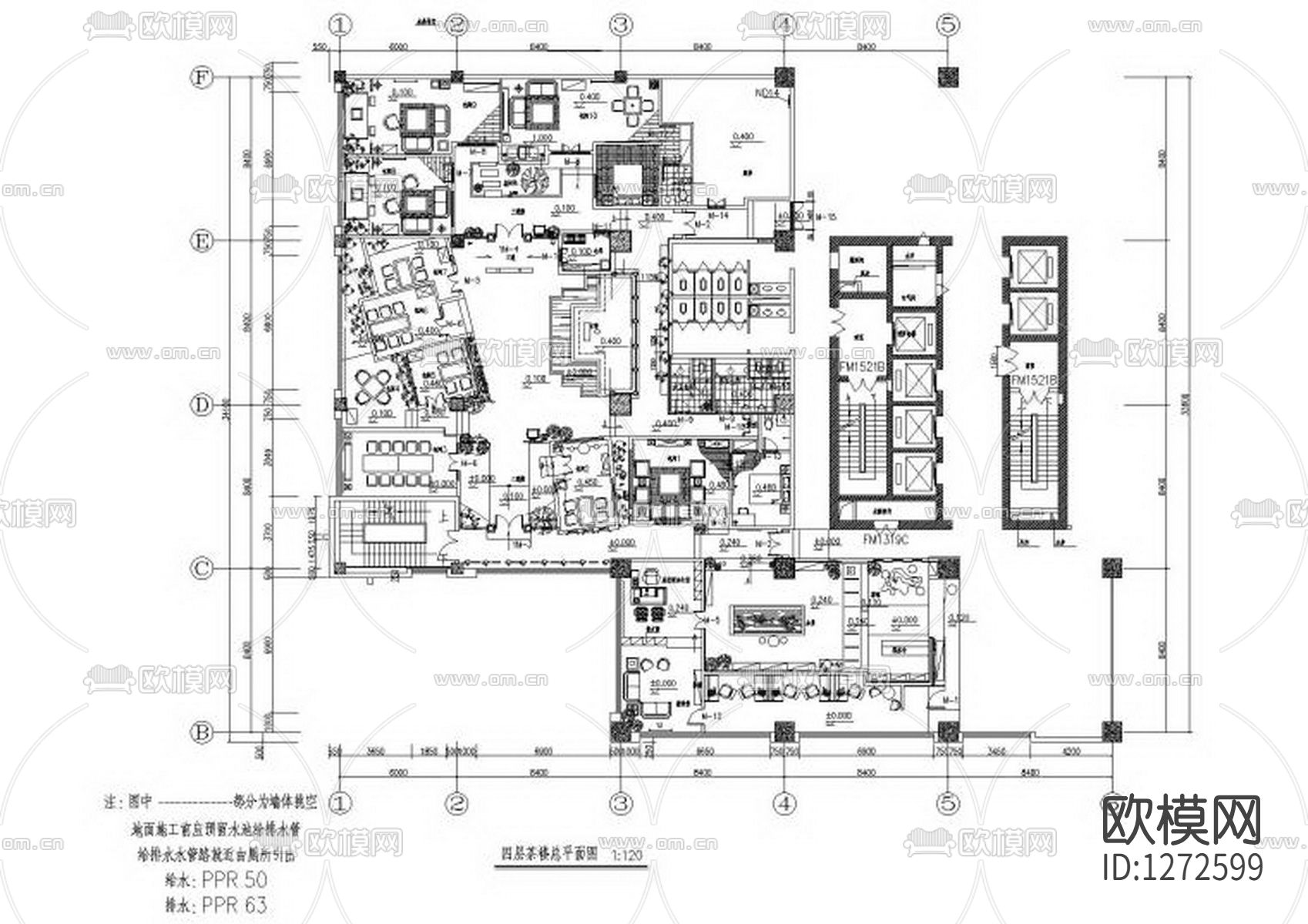 茶楼装饰设计cad施工图下载（渲染图1）
