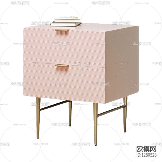 北欧小清新实木金属床头柜
