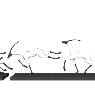 现代羚羊雕塑景观小品su模型