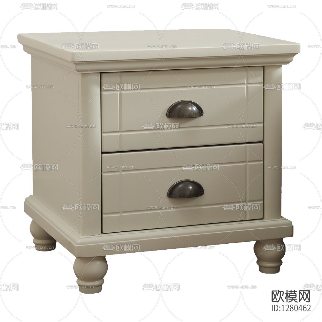 美式简约实木床头柜下载