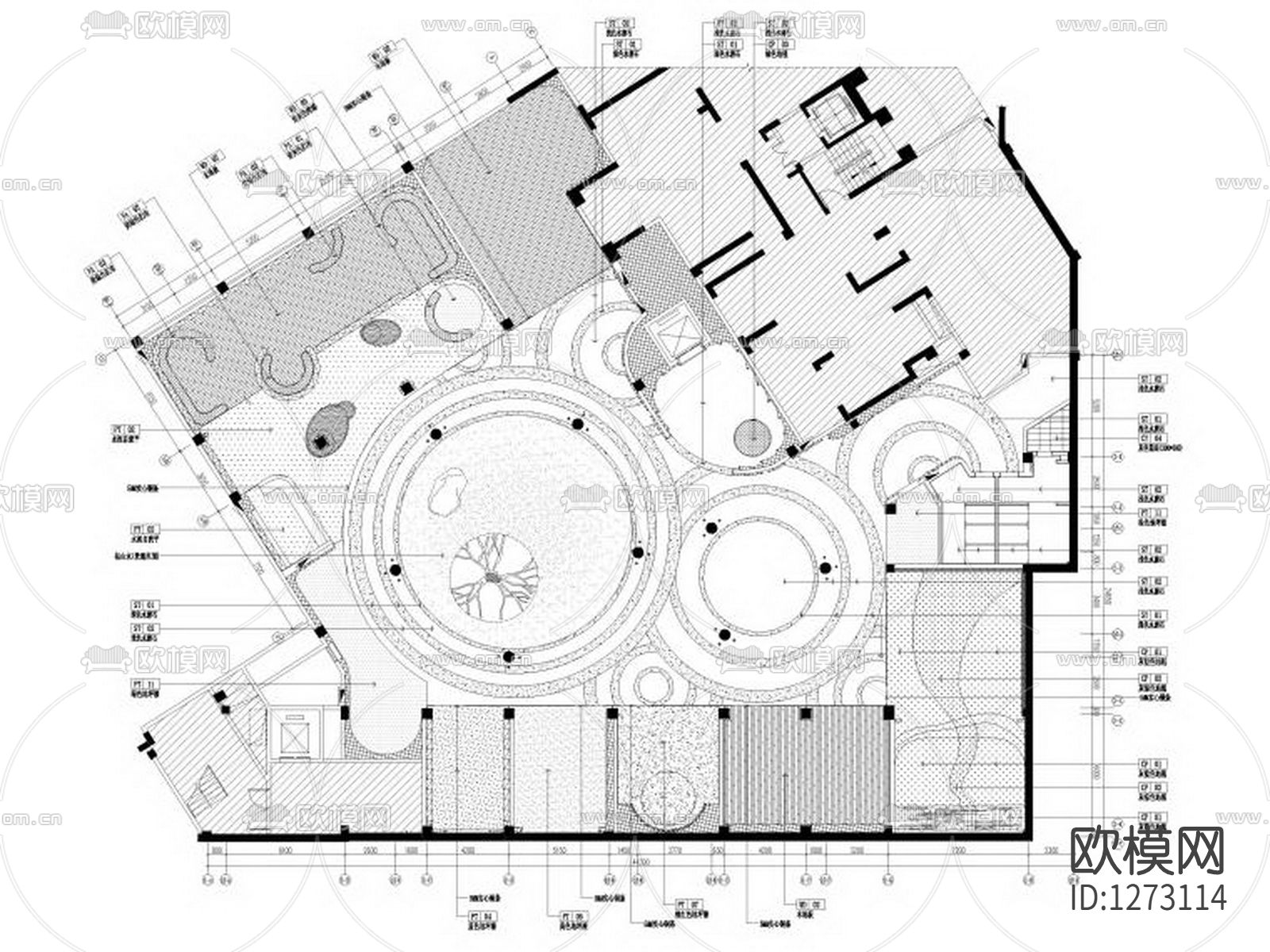 1000㎡建发央著销售中心cad施工图