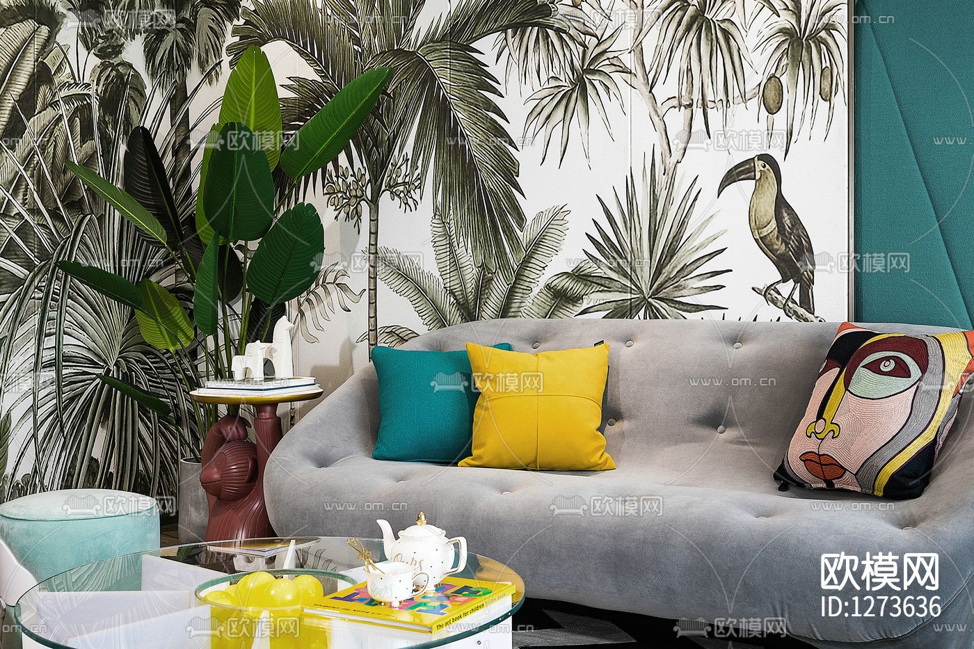 AOD艾地设计别墅样板间cad施工图下载（渲染图2）