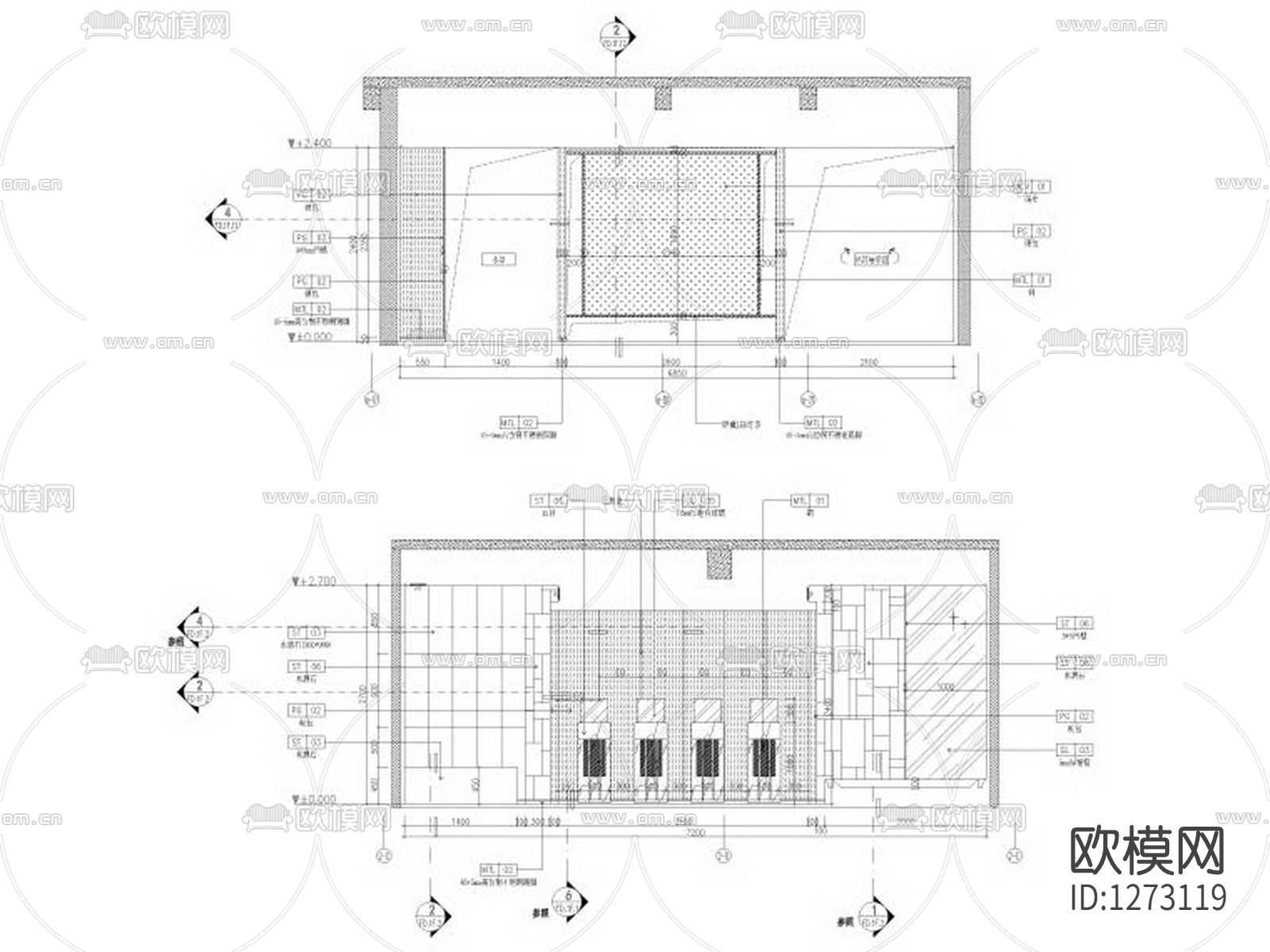 溪望售楼处室内设计cad施工图下载（渲染图4）