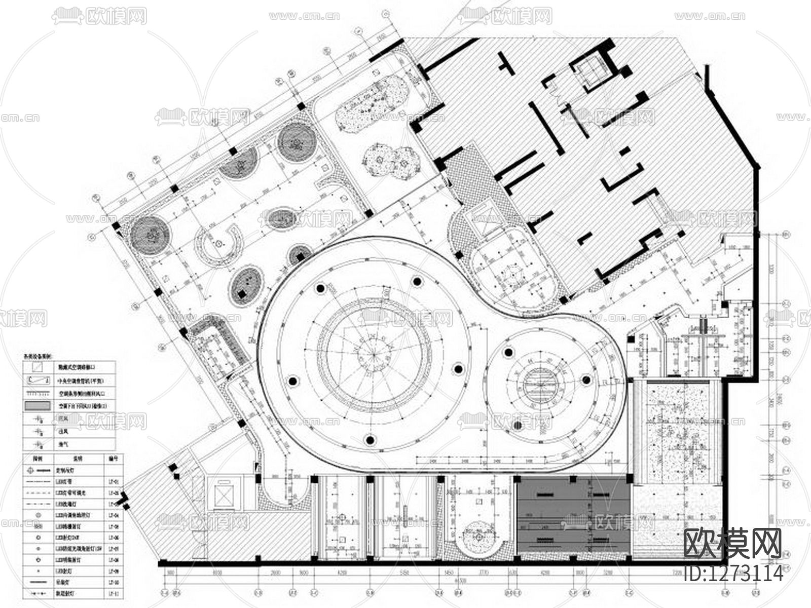 1000㎡建发央著销售中心cad施工图