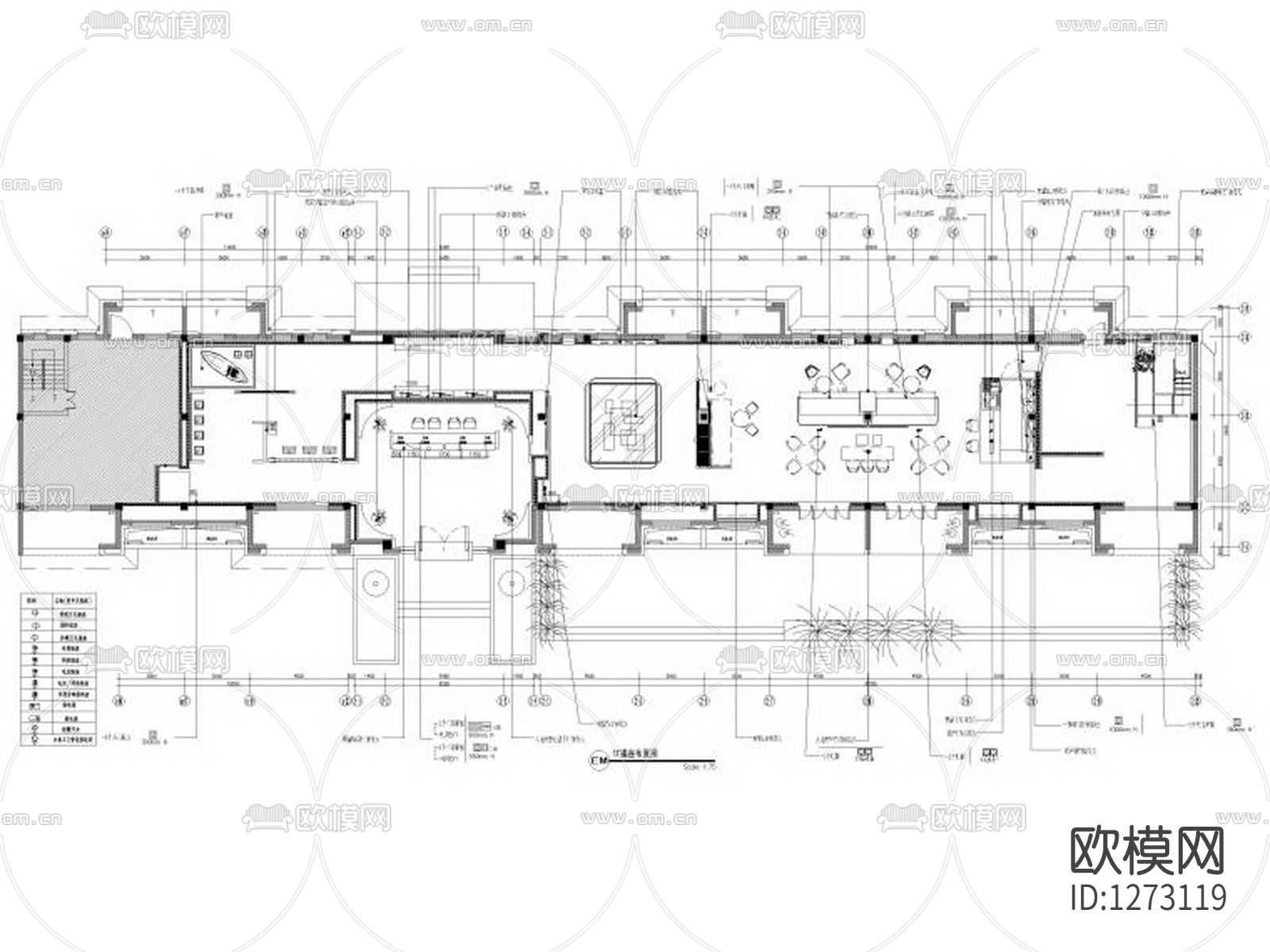 溪望售楼处室内设计cad施工图下载（渲染图1）