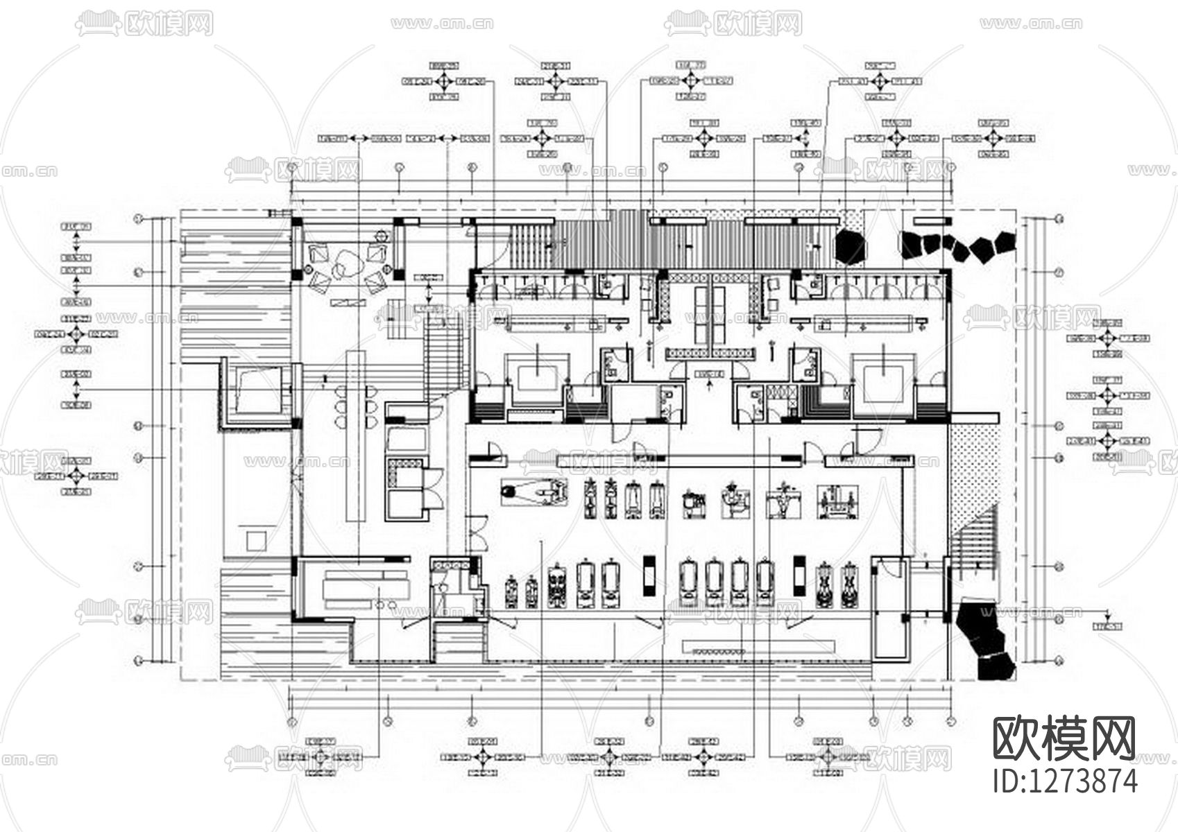 会所cad施工图下载（渲染图3）