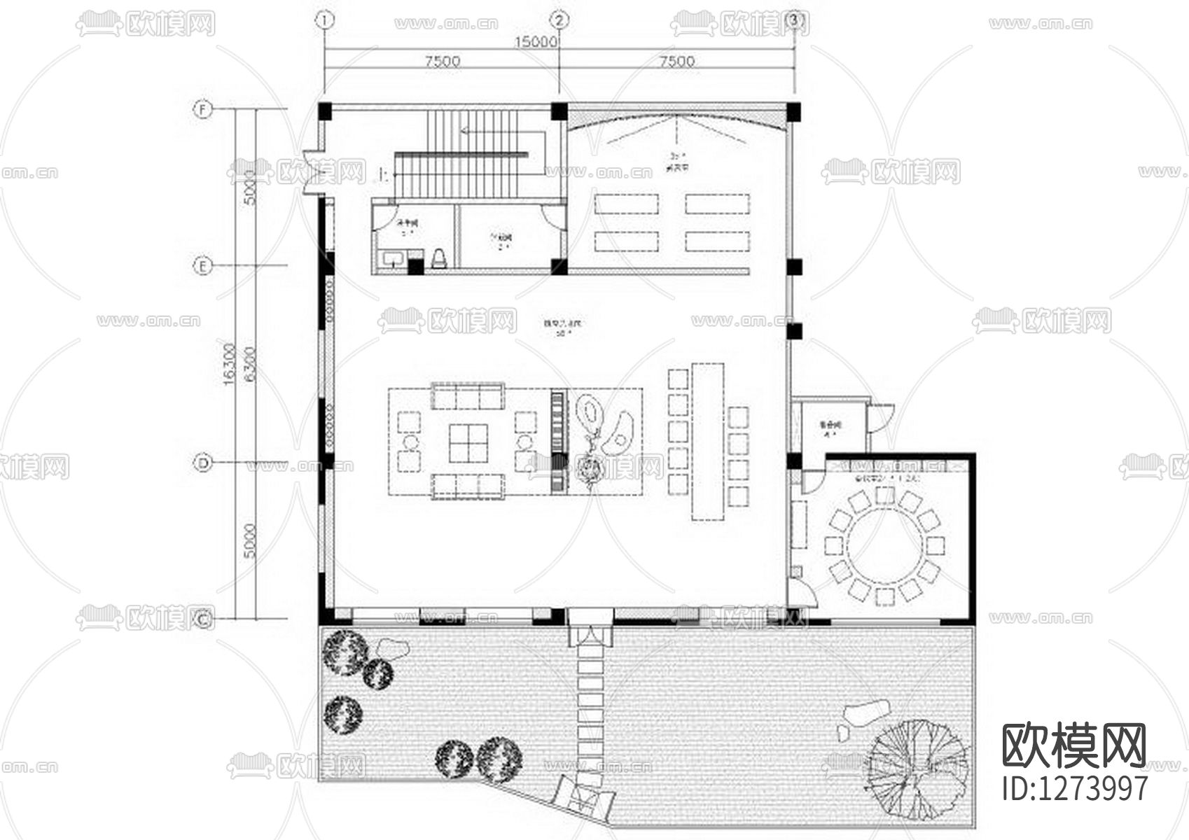 吴中路茶艺术空间cad施工图