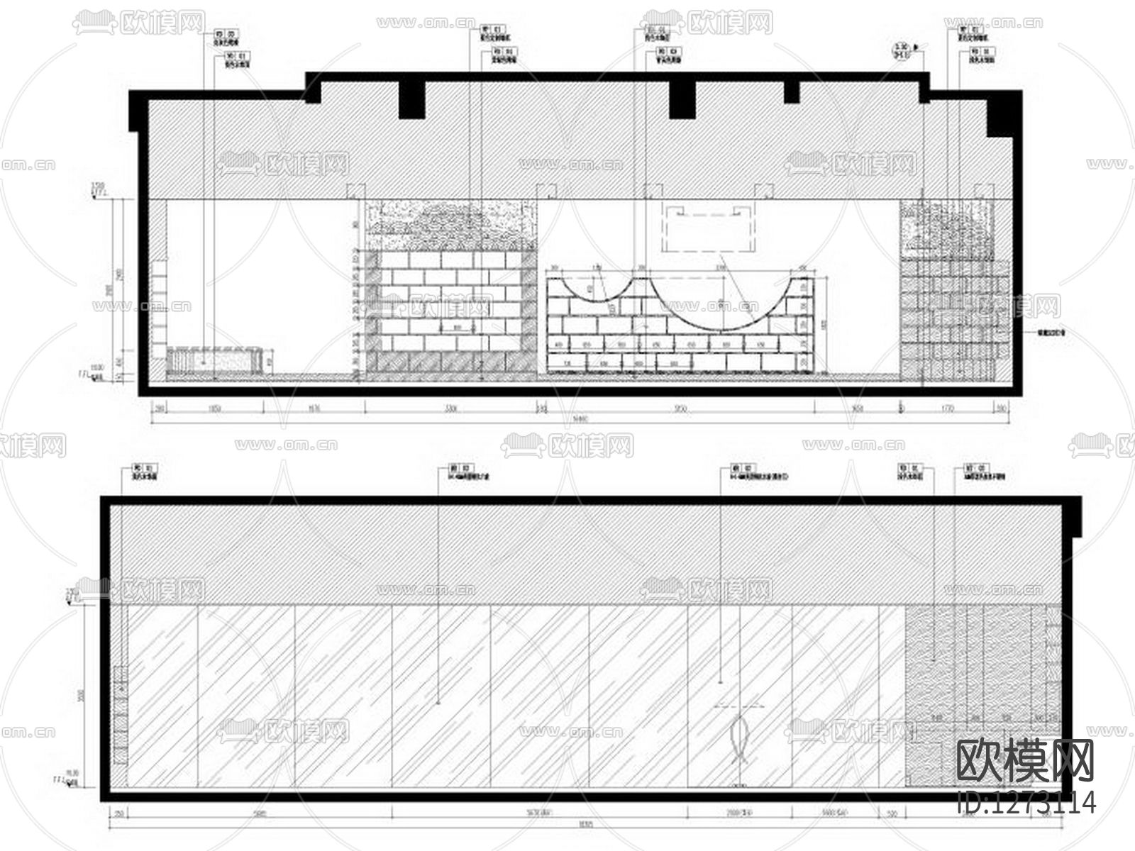 1000㎡建发央著销售中心cad施工图