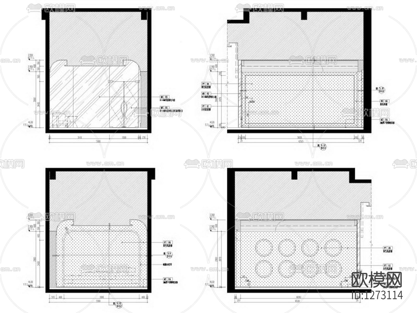 1000㎡建发央著销售中心cad施工图