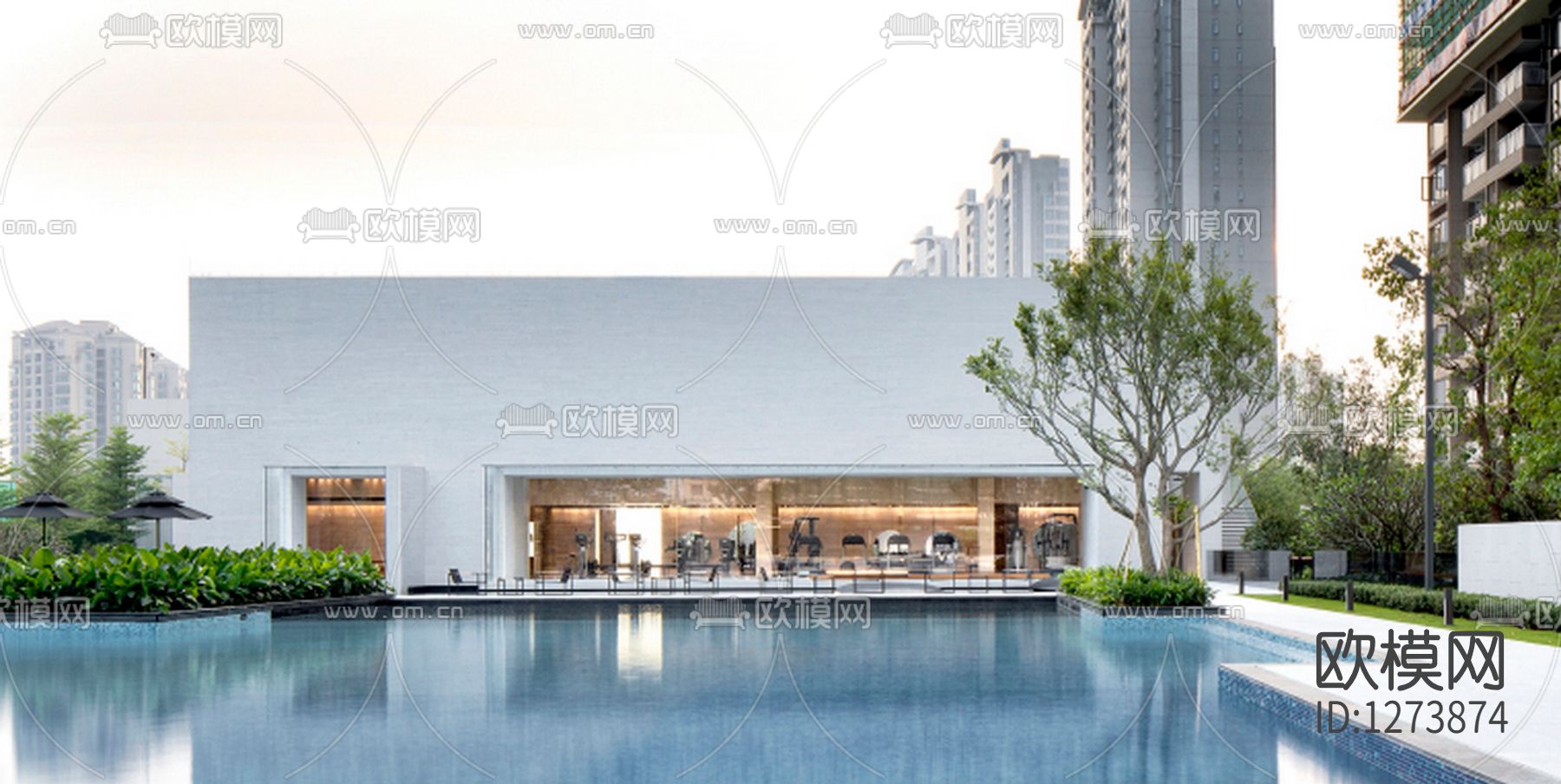 会所cad施工图下载（渲染图10）