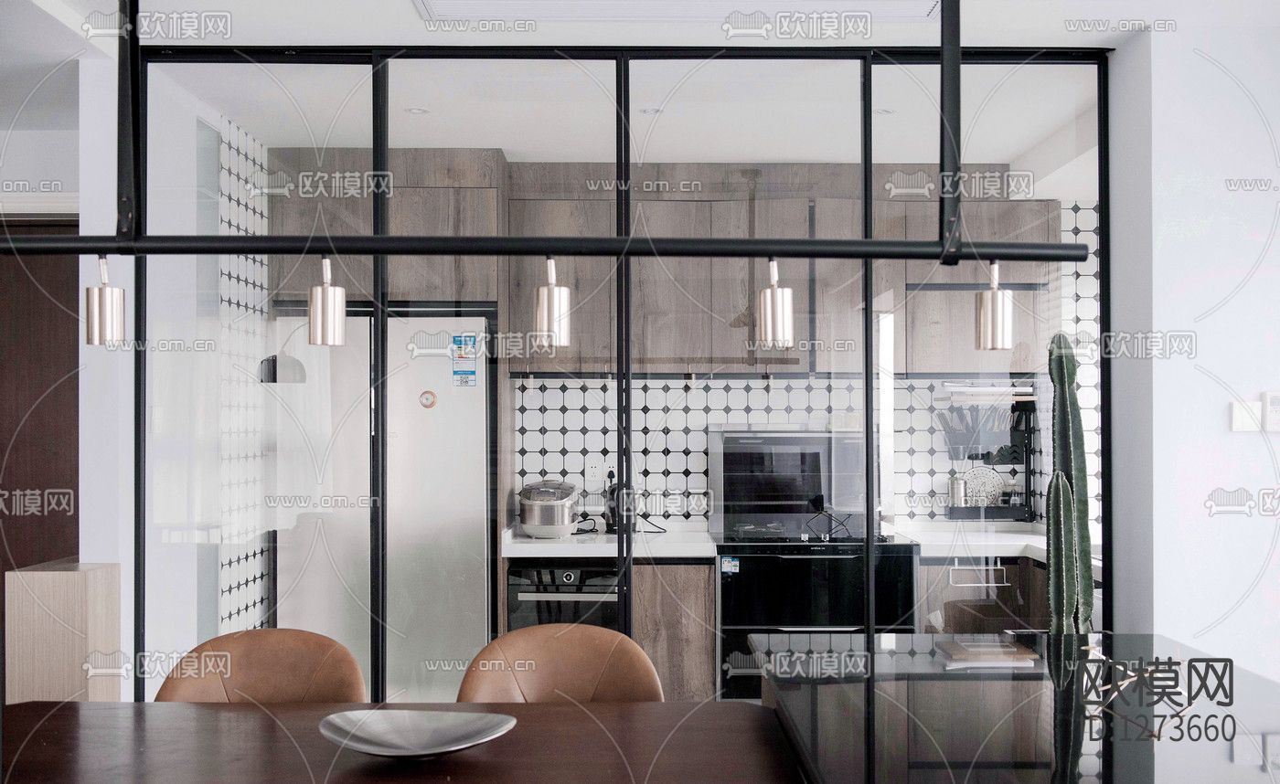 文青设计简约住宅全套cad施工图下载（渲染图4）