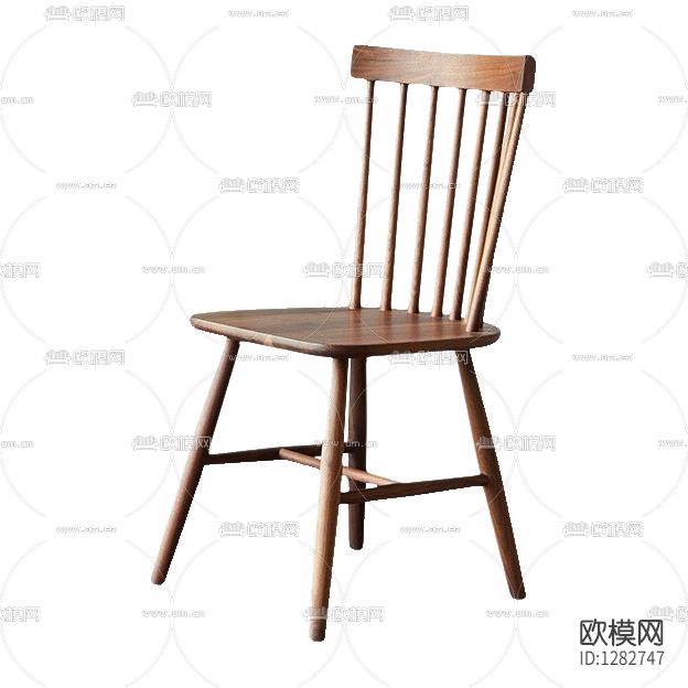 北欧简约胡桃木餐椅下载