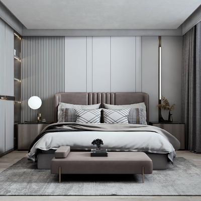 现代简约卧室su模型